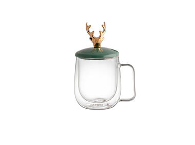 Zdjęcie: Kubek z ozdobną pokrywką zieloną 300 ml (Color Box) Andrea ALTOMDESIGN
