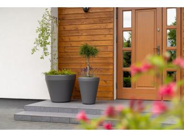 Zdjęcie: Donica wysoka Lima 390, antracyt LAMELA