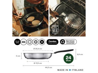Zdjęcie: Patelnia 24 cm z powłoką ceramiczną FF FISKARS