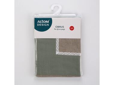 Zdjęcie: Obrus 80x80 cm oliwkowy wykończenie koronkowe ALTOMDESIGN