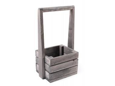 Zdjęcie: Skrzynka drewniana z pałąkiem mała 18x13x11 cm/31 cm szara TIN TOURS