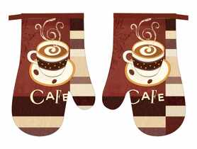 Rękawice kuchenne Coffee II 0218FS40 z magnesem komplet 2 sztuk EUROMAT