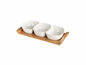 Komplet 3 miseczek Regular na bambusowej podstawie ALTOM DESIGN