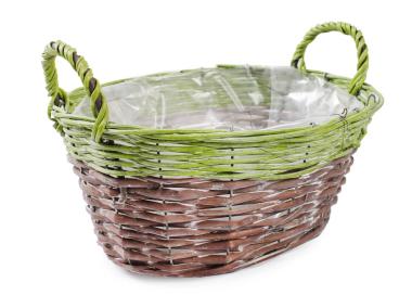 Zdjęcie: Osłonka wiklinowa z uchwytami na kwiaty 34x26x15/21 cm TIN TOURS