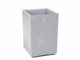 Doniczka Karo 40x40x60 cm beton recycled, szary beton LAMELA