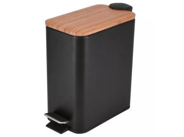 Zdjęcie: Kosz na śmieci Rado 5 L bambus, czarny BISK