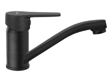 Zdjęcie: Bateria umywalkowa stojąca obrotowa wylewka Ritto, czarny FERRO