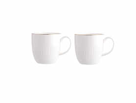 Zestaw 2 Kubków Alessia Złota Linia 280 ml Gift Box porcelana kremowy ALTOMDESIGN