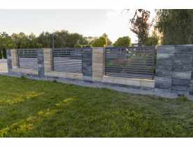 System ogrodzeniowy pustak słupkowy/międzysłupek 05x20x50,4 cm nerino blue biało-niebieski POLBRUK