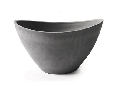 Zdjęcie: Donica kompozytowa w ksztłacie łódki 30x22x17 cm szara TIN TOURS