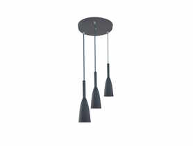 Lampa wisząca Solin 3 talerz szara LIGHT PRESTIGE