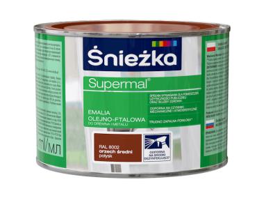 Zdjęcie: Emalia Supermal orzech średni RAL8002 0,4L ŚNIEŻKA