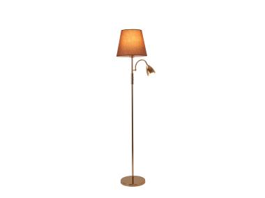 Zdjęcie: Lampa podłogowa Artemis plus, złota podstawa, cappuccino abażur ADRILUX
