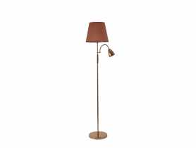 Lampa podłogowa Artemis plus, złota podstawa, cappuccino abażur ADRILUX