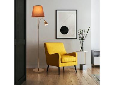 Zdjęcie: Lampa podłogowa Artemis plus, złota podstawa, cappuccino abażur ADRILUX