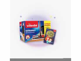 Zestaw Ultramax Box mop płaski z wiadrem + książka dla dzieci VILEDA