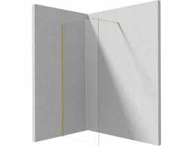 Ścianka Prizma Walk-In złoto szczotkowane 90x195 cm DEANTE