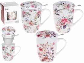 Kubek z zaparzaczem Blossom II 350 ml z porcelany New Bone 81442 RAVI