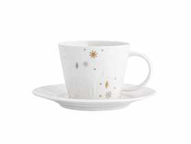 Filiżanka ze spodkiem porcelanowa świąteczna Zimowy Blask 240 ml ALTOMDESIGN