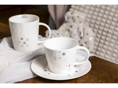 Zdjęcie: Filiżanka ze spodkiem porcelanowa świąteczna Zimowy Blask 240 ml ALTOMDESIGN