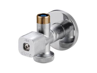 Zdjęcie: Zawór kątowy bis na zawieszce 1/2"x 3/4"x 3/8" solid DURO