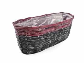 Osłonka wiklinowa balkonówka z folią 35x14x12,5 cm TIN TOURS