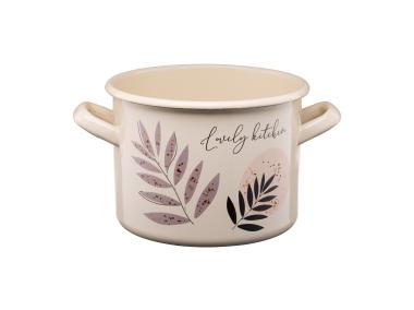Zdjęcie: Garnek emaliowany z kalką Flores 18 cm/3,4 L wzór 3 GALICJA