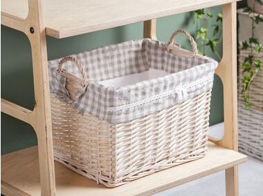 Zdjęcie: Koszyk prostokątny z uchwytami szara kratka 44x33x30 cm ALTOMDESIGN