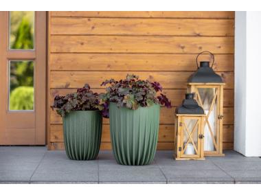 Zdjęcie: Doniczka Mira Eco wood 300 mm zielony leśny LAMELA