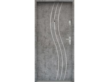 Zdjęcie: Drzwi wejściowe do mieszkań Bastion R-60 Beton srebrny 90 cm lewe OSPŁ KR CENTER