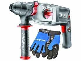 Młotowiertarka SDS+ 900 W, walizka + rękawice robocze GRAPHITE