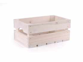 Skrzynka drewniana 34x20x15,5 cm biała TIN TOURS
