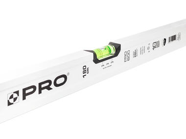 Zdjęcie: Poziomnica PRO600 malowana biała z libellą 2% 180 cm PRO