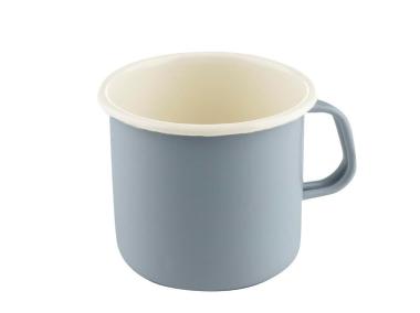 Zdjęcie: Kubek emaliowany Forte 10 cm - 600 ml gładki szary EMALIA PLESZEW