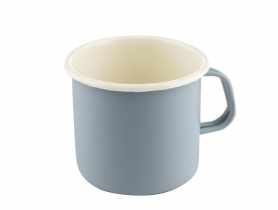 Kubek emaliowany Forte 10 cm - 600 ml gładki szary EMALIA PLESZEW