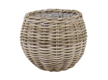 Zdjęcie: Kosz z rattanu z folią okrągły 43x43x35 cm TIN TOURS