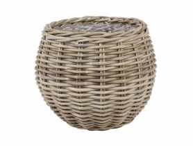 Kosz z rattanu z folią okrągły 43x43x35 cm TIN TOURS