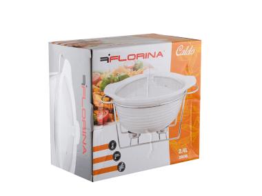 Zdjęcie: Półmisek z podgrzewaczem 28 cm biały okrągły FLORINA