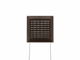 Kratka wentylacyjna 140x140 mm z siatką i kołnierzem prostokątnym 100x100 mm brąz VENTIKA