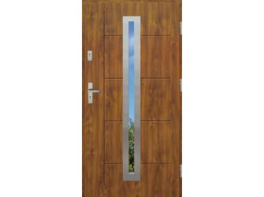 Zdjęcie: Drzwi zewnętrzne stalowo-drewniane Disting Nicolo 04 Dąb złoty 90 cm prawe KR CENTER