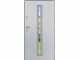 Drzwi zewnętrzne stalowo-drewniane Disting Otello 04 Biały 90 cm prawe KR CENTER