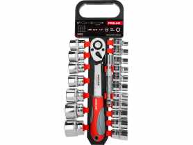 Zestaw 20 szt. nasadek, CRV, 1/2", 8-32mm, przedłużka PROLINE