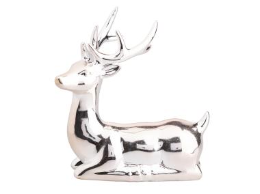Zdjęcie: Figurka porcelanowa Renifer 10x5x11 cm srebrna ALTOMDESIGN