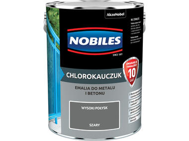 Zdjęcie: Farba emalia chlorokauczukowa 5 L szara NOBILES