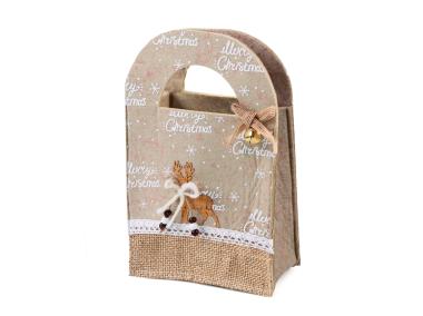 Zdjęcie: Torebka filcowa z reniferem 14x8x17/23 cm TIN TOURS
