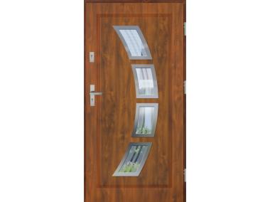 Zdjęcie: Drzwi zewnętrzne stalowo-drewniane Disting Figaro 03 Dąb złoty 90 cm prawe KR CENTER