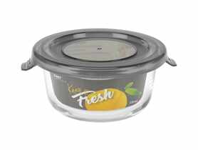 Pojemnik ze szkła żaroodpornego 220 ml okrągły, wzór Grey, Keep it fresh DECOR
