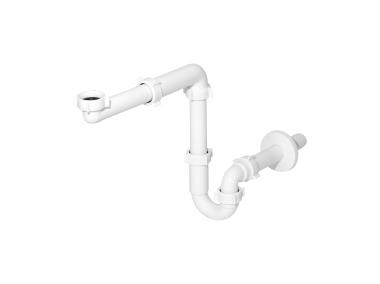 Zdjęcie: Syfon do umywalki rurowy, oszczedzający miejsce, bez spustu, odpływ: fi 32 mm PSB TYCNER