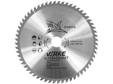 Zdjęcie: Tarcza widiowa 250 mm x 32 mm 60T VERKE