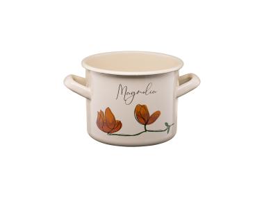 Zdjęcie: Garnek emaliowany z kalką Flores 14 cm/1,5 L  wzór 1 GALICJA